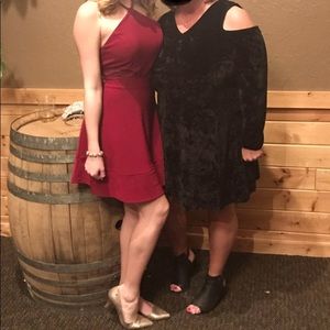 Maroon Dress with Mesh Sides- Size 7!